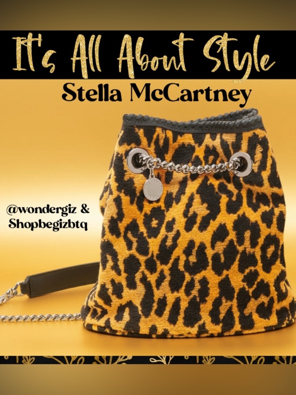 🔥🔥🔥 EUC Stella McCartney Leopard Jacquard Bucket Bag Reduced To Buy Now & Save - Picture 1 of 13